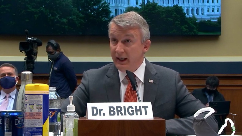 Rick Bright testifies before the Commerce Health Subcommittee on 14 May 2020