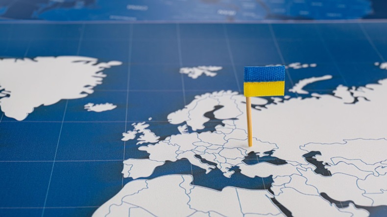 Ukraine Map Flag Europe