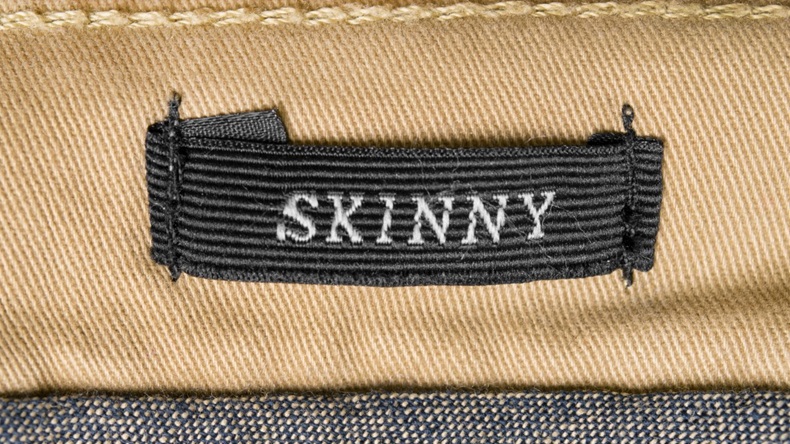 Skinny label in jeans