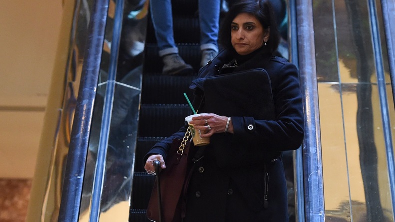 Seema Verma, nominee for administrator of the Centers for Medicare and Medicaid Services, is seen at Trump Tower in New York, January 10, 2017. / AFP / TIMOTHY A. CLARY (Photo credit should read TIMOTHY A. CLARY/AFP via Getty Images)