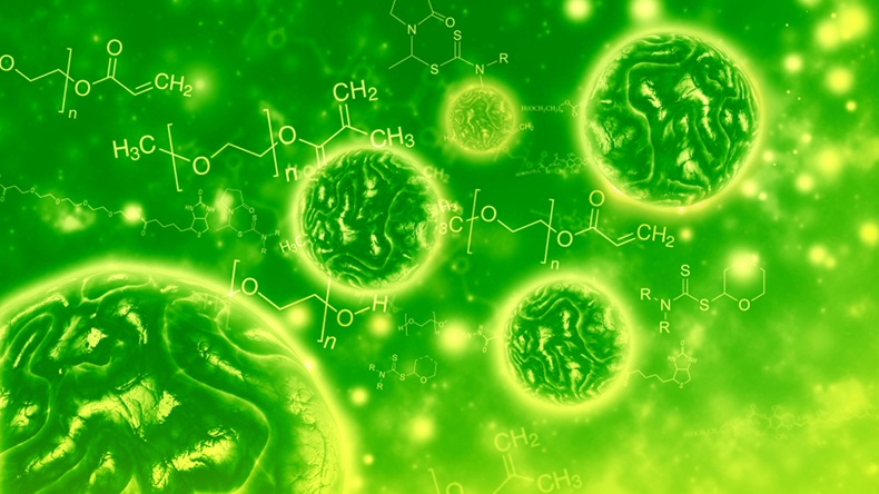 green biochemistry background illustration pegylation - Illustration 