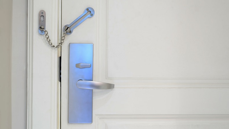 Hotel stainless steel door lock system and a slide chain lock