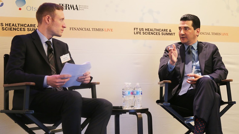 Scott Gottlieb speaking at Financial Times US Healthcare & Life Sciences Summit