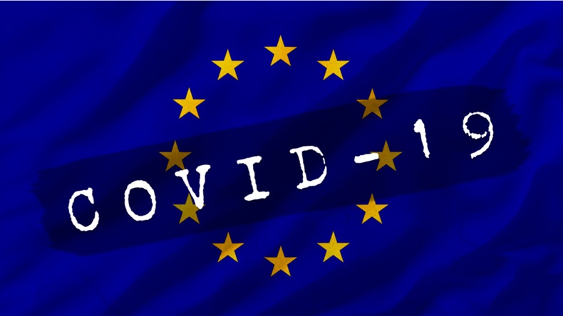 EU - Covid-19 Coronavirus Waving Flag