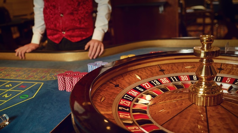 roulette wheel, gambling scene 