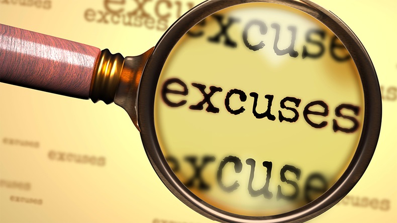 Excuses magnifying glass