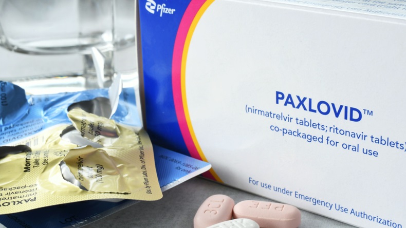 Paxlovid box and pills