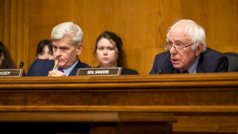 Bernie Sanders at a Senate HELP Committee hearing