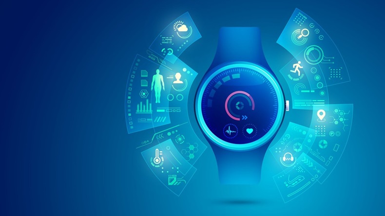 Smart watch for healthcare technology with futuristic element