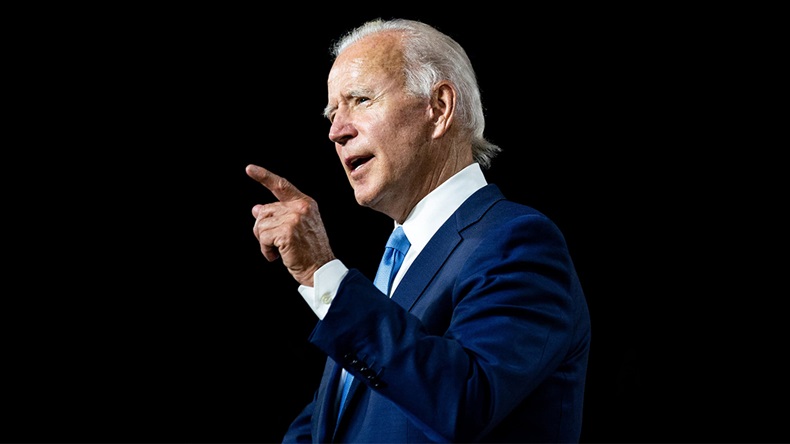 Biden with a black background