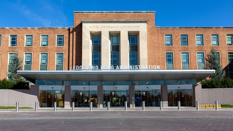 front entrance to FDA's headquarters in Silver Spring, Maryland. 