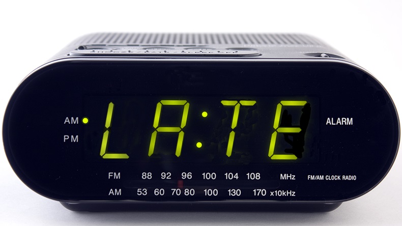 Late alarm clock