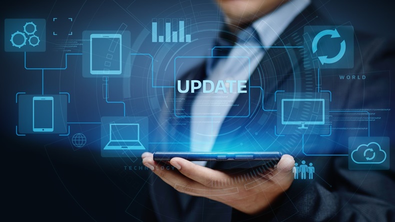 Update Software Computer Program Upgrade Business technology Internet Concept.