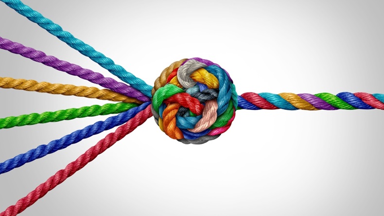 colorful ropes joining together 