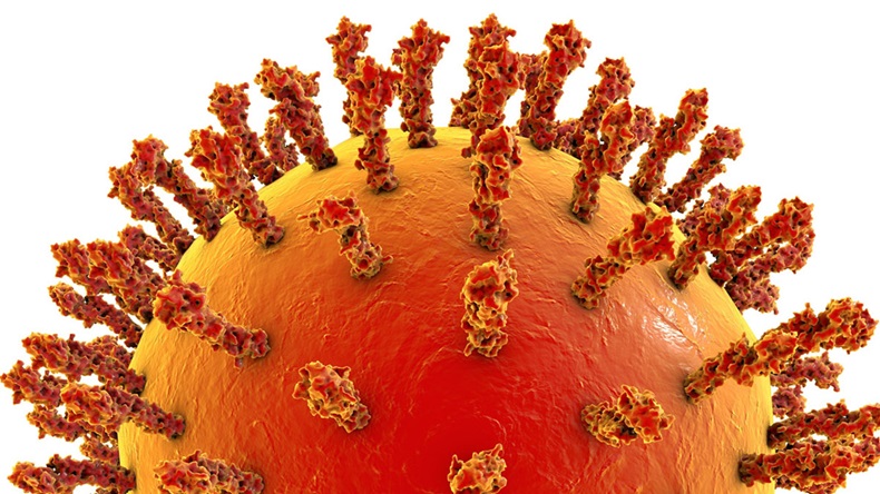  Influenza virus on white background